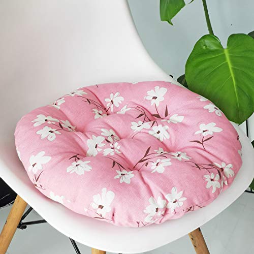 vctops Bohemian Soft Round Chair Pad Garden Patio Home Kitchen Office Seat Cushion Flower Pink Diameter 16" - color: Flower Pink, style: Diameter 16 Inch