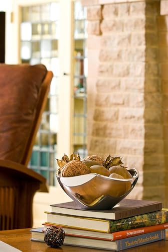 Nambe Tri-Corner Bowl | Chillable Salad Serving Bowl for Entertaining | 1 Quart Capacity - Measures at 7.5" x 4" | Serve Dips, Salsa, Appetizers, Olives, and Guacamole | Made Alloy - size: 7.5"