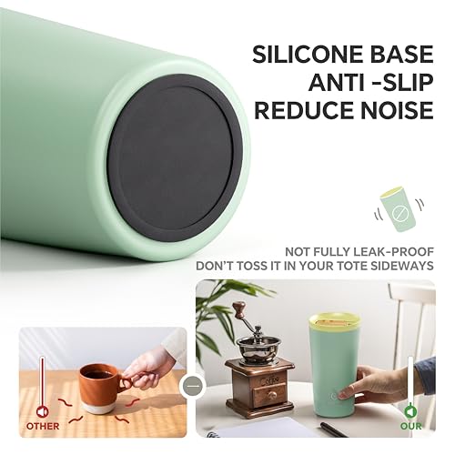 Ideus 17 oz Travel Coffee Mug, Double Wall Vacuum Stainless Steel Insulated Coffee Tumbler With Lid, Splash-Proof & Cup Holder Friendly, Keeps Drinks Hot/Cold, Dishwasher Safe, Mint Green - color: Mint Green