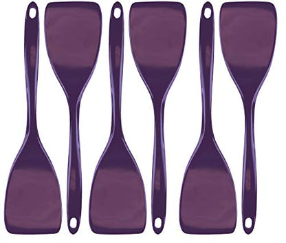 Spatula, Turner for Non-stick pans, Heat Resistant, Melamine Utensil with Ergonomic Handle, 11 inch, Set of 6 by Reston Lloyd, Plum - color: Plum, size: 100% Melamine Spatula, Set of 6