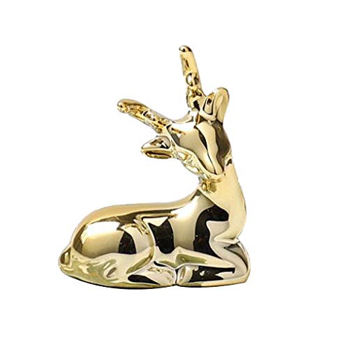 NWFashion Golden Small Animal Statues Home Decor Modern Style Gold Decorative Ornaments (Deer) - color: Deer
