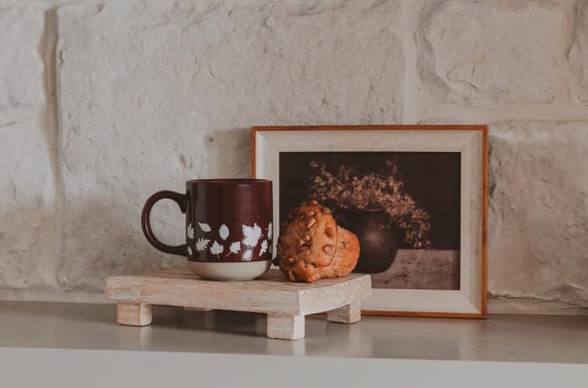 Sweet Water Decor Fall Leaves Coffee Mug, 14oz Stoneware Cute Autumn Cup | Autumn Leaf Design, Coffee, Tea & Cider Cup, Cozy Fall Gift For Thanksgiving & Housewarmings, Microwave & Dishwasher Safe - style: White Leaves