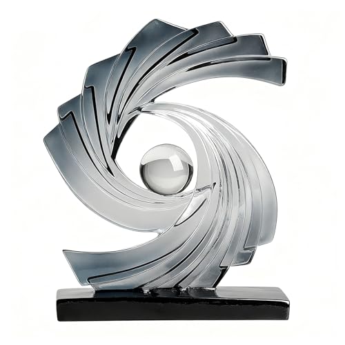 Abstract Art Statue,Modern Gold Minimalist Decoration,Geometric Abstract Sculpture,Decoraciones para Sala Bedroom Office Coffee Tabletop Centerpiece Decoration Resin Collectibles (Grey) - color: Gray