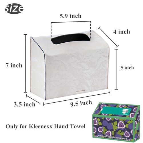 Hand Towels Box Cover,PU Leather Tissue Box Cover Holder Compatible with Kleenex Disposable Paper Hand Towels Suitable for Dining,Kitchen,Bathroom(1-White) - color: 1-white