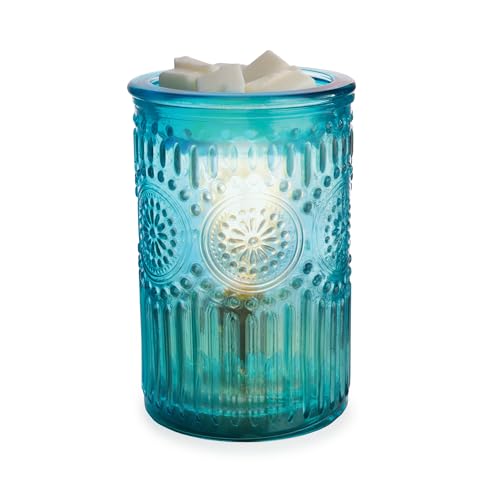 Candle Warmers ETC. Vintage Bulb Illumination Fragrance Warmer- Light-Up Warmer for Warming Scented Candle Wax Melts and Tarts to Freshen Room, Parisian Glass - size: Blue Parisian Glass