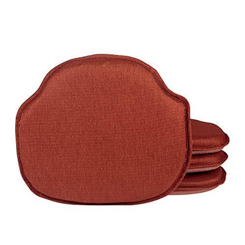 Klear Vu Gripper Omega Non-Slip Windsor Chair Cushions with Skid-Proof Seat Pad for Dining Room, Kitchen, and Office Use, 16x15 Inches, 4 Count (Pack of 1), Flame - color: Flame, size: 4 Count (Pack of 1)
