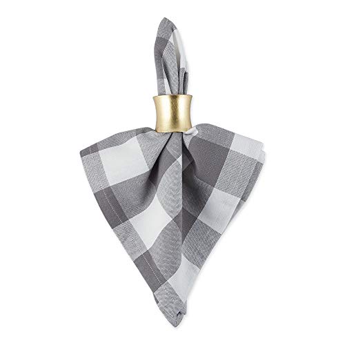 DII Buffalo Check Collection, Classic Farmhouse Cloth Napkin Set, 20x20, Gray & White, 6 Piece - color: Gray & White, size: 20" x 20" (Set of 6)