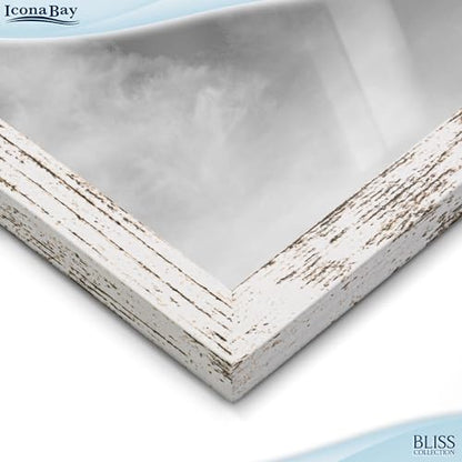 4x6 Wall Hanging Picture Frames Collage with 4 Openings - Distressed White - Casual Style Engineered Wood Frames - Wall Mount Only - Bliss Collection - color: Distressed White, size: 4x6