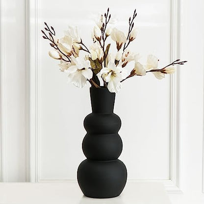 Black Ceramic Vase, Modern Matte Clay - color: F-black Tall Vase