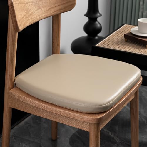 Binding Tie U Shape PU Leather Memory Foam Dining Pad, Non Slip Cushion with Multi Pack Sizes for Indoor Outdoor Household Chairs,Beige Yellow,14x15inch - 1pcs - color: Beige Yellow, size: 14x15inch - 1pcs