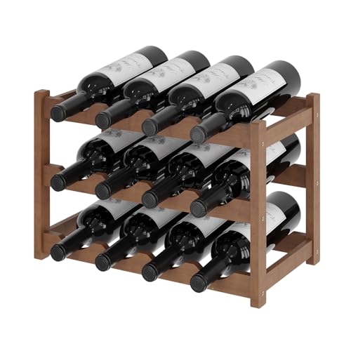 Wine Rack，Bamboo Wine Storage Cabinet Shelf，Countertop Wine Shelf- Freestanding Wine Holder for Kitchen & Pantry (Brown, 3-Tier) - color: Brown, size: 3-tier