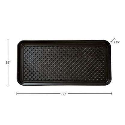 All-Weather Indoor and Outdoor Mat and Boot Tray 2 Pack (Black) by Stalwart