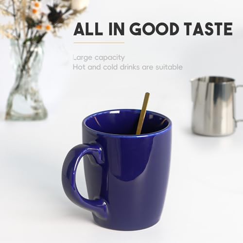 harebe 20 OZ Large Coffee Mug, Ceramic Tea Cup for Office and Home, Big Capacity with Handle, Cups for Men Women Mug Lovers, Microwave & Dishwasher Safe, Blue - color: Blue