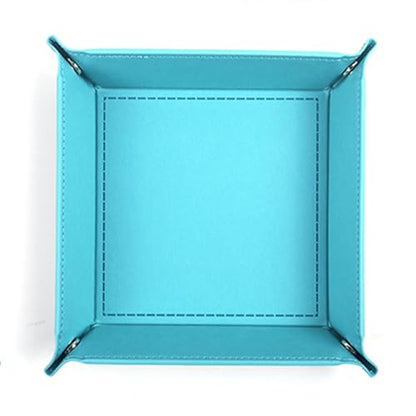 Valet Tray Desktop Storage Organizer – Vegan Leather Catchall Tray Bedside Vanity Tray Nightstand Caddy Holder for Remote Controller, Watch, Keys, Phone, Wallet, Coin, Jewelry, Sky Blue - color: Sky Blue