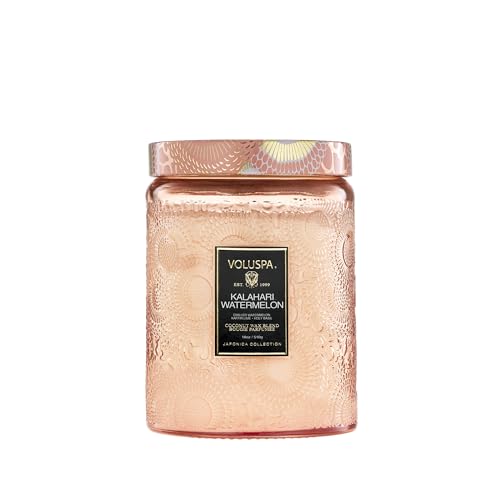 Voluspa Kalahari Watermelon, Large Candle Jar, 18 oz, 100 Hour Burn Time, Coconut Wax for Clean Burning, Handcrafted in the USA - color: 13 - Kalahari Watermelon