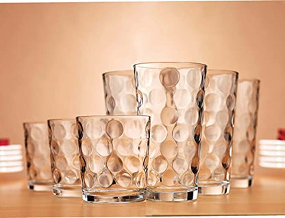 Home Essentials & Beyond Glassware Drinking Glasses Set Of 8 4 Highball (17 oz.) Kitchen Glasses | 4 (13 oz.) Rocks Glass Cups for Water, Juice and Cocktails. - size: 8 Piece Set (4 x 17 oz Highball, 4 x 13 oz Rocks)