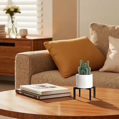 2-Pack Mini Plant Stand, Modern Cross Shape, Black | Small Metal Holder For Desktop, Fits 2-6.5 Inch Pots, Perfect For Succulents & Cactus, Easy Assembly, Pots Not Included - size: 2 Pack - Mini