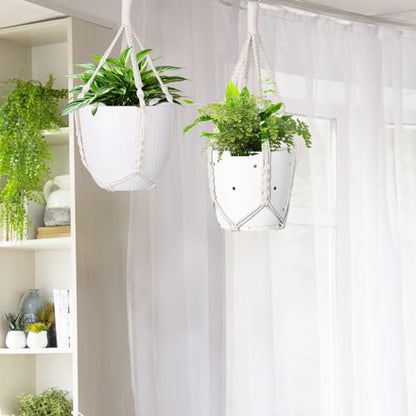 garini 2 Pack 20Inch Macrame Plant Hanger Rope to Hang Flower Pot Plant | Handmade Cotton Hanging Planters For Indoor Outdoor Decoration, 4 Legs(POTS NOT Included) - size: 2 Pack-20 Inch