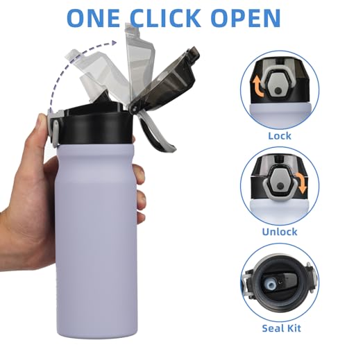 BJPKPK 18 oz Water Bottle with Straw & Handle, Insulated Stainless Flask | Leak Proof Locking Lid, Thermal, Double Wall Vacuum, Keeps Hot/Cold, BPA Free, Dishwasher Safe, Travel & Sports, Iceberg - color: A-Iceberg, size: 18 Ounces