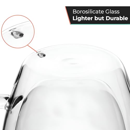 12 Oz Double Wall Borosilicate Insulated Glass Coffee Mug Set of 4, 350ml Coffee Cups with Handle for Cappuccino, Tea, Latte - Perfect Cappuccino Cup Gift - color: 4 pcs 12 oz