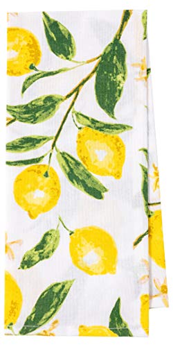 KAF Home Pantry Lemons All Over Kitchen Dish Towel Set of 4, Cotton, 18 x 28-inch
