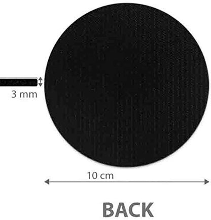 Mandala Pattern Round Coaster Set - Made of Recycled Rubber - Set of 4 - color: Mandala Pattern