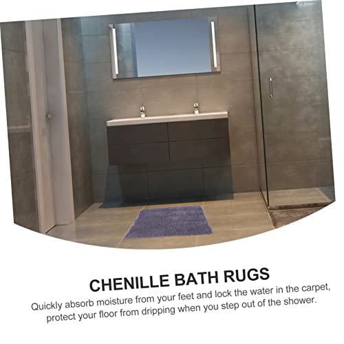 Alipis Chenille Bath Rugs Absorbent Non-Slip Mat Luxury Bathroom Rug for Shower