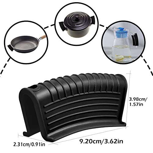 8 Pack Cast Iron Pot Assist Handle Covers, High Heat Resistant Anti-Slip Silicone Skillet Handle Cover for Any Frying Cast Iron Skillet Metal Pan, Washable Reusable Rubber Pot Holder Sleeve Black - size: Black-8 Pack