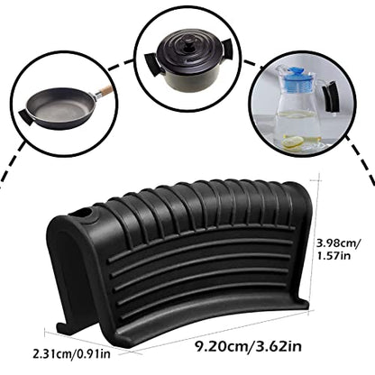 8 Pack Cast Iron Pot Assist Handle Covers, High Heat Resistant Anti-Slip Silicone Skillet Handle Cover for Any Frying Cast Iron Skillet Metal Pan, Washable Reusable Rubber Pot Holder Sleeve Black - size: Black-8 Pack