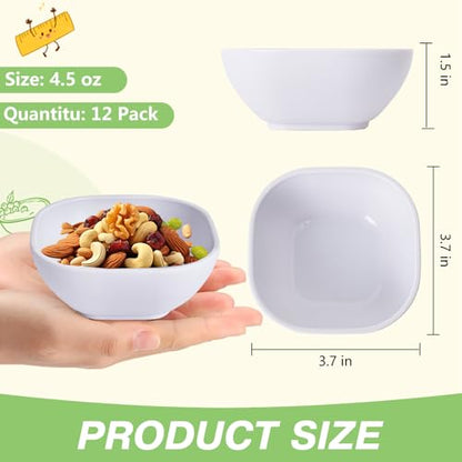 SHECIPIN 12 Pack Wheat Straw Soy Sauce Dishes, 4.5 OZ Small Dessert Bowls, Unbreakable Dipping Bowls, Small Bowls, Dipping Sauce Cups, Mini Prep Bowls, Dip Bowls for Side Dish (colorful - color: Multicolor