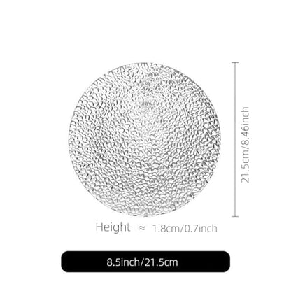 Glass Salad Plates Set of 2,8.5inch Crystal Clear Tableware for Dessert, Appetizer, Fruit, Snack, Dishwasher Safe and Stackable, Snowflake Textrued Glass Design (8.5inch, 2pcs) - color: 8.5inch, size: 2pcs