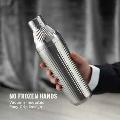 Diamond Edition Hybrid Cocktail Shaker Set, Stainless Steel, 28 oz | Diamond Edition Hybrid Cocktail Shaker Set with Vacuum Insulated Stainless Steel, Built-in Strainer, 28 oz - color: Stainless Steel