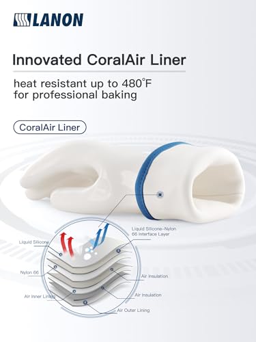 LANON Liquid Silicone Gloves, Heat Resistant Oven Gloves with Fingers, Food Grade, Waterproof, White, XL - color: White, size: XL/10