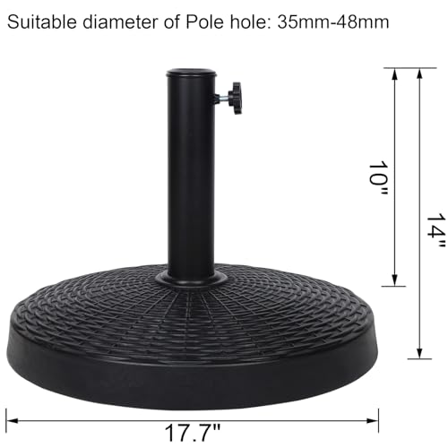 31 lbs Heavy Duty Patio Market Umbrella Base Stand - size: 17.7"