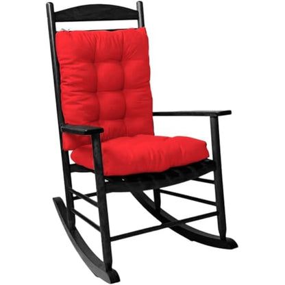Rocking Chair Cushion, Set of Seat & Back Cushion with Ties for Indoor Rocker (Red) - color: Red