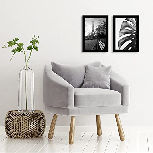 Americanflat 8x12 Picture Frame with Shatter-Resistant Glass - Set of 2 - Signature Collection - Gallery-Style Frames Made of Engineered Wood - Picture Frames for Tabletop and Wall Display - Black | Shatter-resistant glass, wall or tabletop display with i