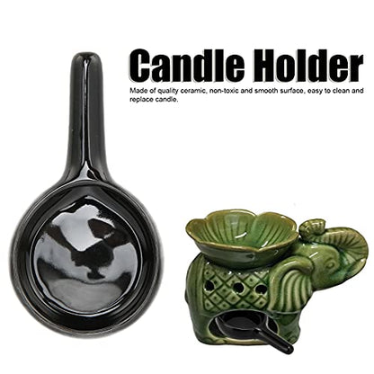 Tealight Wax Warmer Candle Spoon, Shape Replacement Candle Holder for Essential Oil, Aromatherapy Diffuser,Fragrance Incense (Black) - color: Black