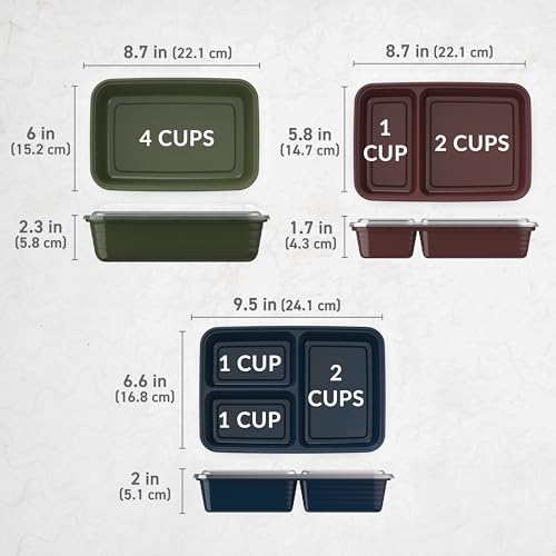 Bentgo Prep Meal Prep Kit, 1, 2 & 3-Compartment Containers, 60 Piece Set | Portion Control, Stackable, Microwave, Freezer & Dishwasher-Safe, Reusable, PFAS & BPA-Free (Rich Shades) - color: Rich Shades