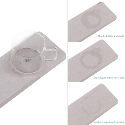 NiuYichee Set of 4 Water Absorbent Diatomite Coasters, Diatomaceous Earth Kitchen Soap Dish, Bathroom Trays, Water Absorbing Stone Used for Hand Soaps & Plants & Toiletries in The Modern Home - color: Set of 4 Light Gray
