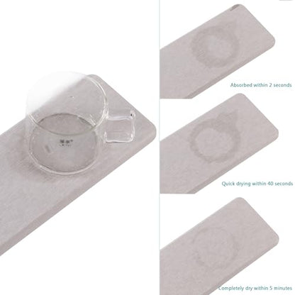 NiuYichee Set of 4 Water Absorbent Diatomite Coasters, Diatomaceous Earth Kitchen Soap Dish, Bathroom Trays, Water Absorbing Stone Used for Hand Soaps & Plants & Toiletries in The Modern Home - color: Set of 4 Light Gray