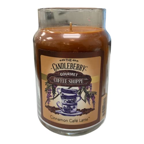 Candleberry Candles | Gourmet Coffee Shoppe Collection | Strong Fragrances for Home | Hand Poured in The USA | Highly Scented & Long Lasting | Large Jar | (Cinnamon Cafe Latte)