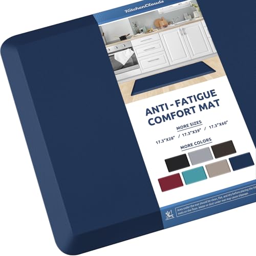 Kitchen Mat Cushioned Anti Fatigue Rug Standing and Comfort Floor Mats | Water-Resistant, Non-Slip, Easy to Clean Comfort Floor Mat for Kitchen, Sink & Office, Multiple Colors & Sizes, 17.3"x39" - color: Blue, size: 39"L x 17.3"W x 0.5"Th