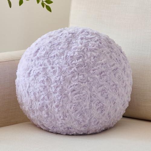 Ball Pillow, Decorative Round Pillow for Couch n, Circle Throw Pillows, Perfect Ball Pillows for Couch, Stylish Decorative Pillows, Versatile Round Throw Pillow (Lavender Purple, Mini-8.6 Inches) - color: Lavender Purple, size: Mini-8.6 Inches