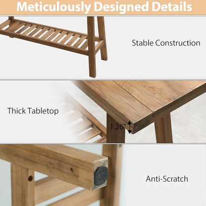Reclaimed Solid Wood Bench-43.3" Entryway Bench with Storage Shelf | Farmhouse Narrow Rustic Bench, Hallway, Kitchen, Bedroom, Dining, Indoor - size: 43.3"