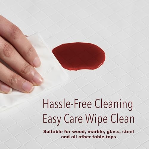 Newbridge Quilted Waterproof Cut to Fit Table Pad Protector with Flannel Backing, Heat Resistant, Wipe Clean, Cushioned Pad Protects Table from Spills and Scratches, 52" x 90" - size: 90" x 52" (Oblong/Rectangular)