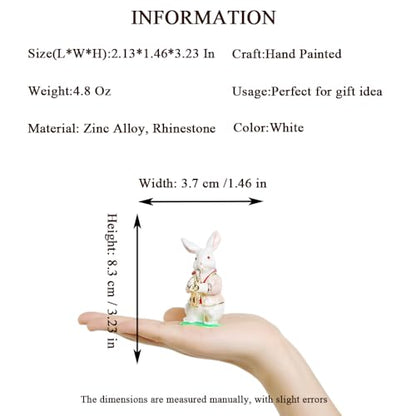 QIFU Hand Painted Pink Rabbit Style Enamel Small Trinket Box, Elegant Jewlery Box for Small Jewerly - style: Rabbit