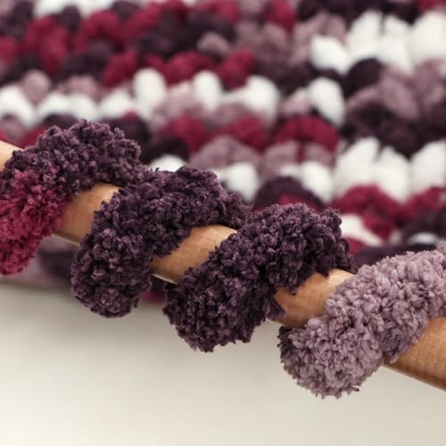 Jumbo Chunky Yarn for Hand Knitting - Super Thick Chenille Chunky Yarn for Crocheting - Extra Soft Bulky Fluffy Blanket Big Yarns 8 Jumbo Pack (27yds,8 oz Each Skein) - color: Muted Burgundy