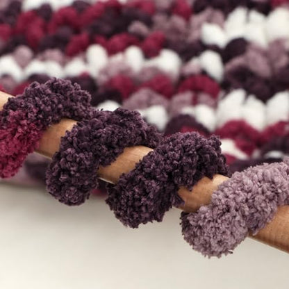 Jumbo Chunky Yarn for Hand Knitting - Super Thick Chenille Chunky Yarn for Crocheting - Extra Soft Bulky Fluffy Blanket Big Yarns 8 Jumbo Pack (27yds,8 oz Each Skein) - color: Muted Burgundy