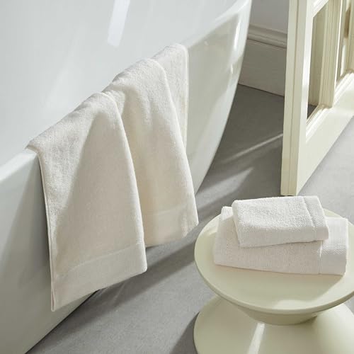 Calvin Klein - Bath Towels, Soft & Absorbent Bathroom Essentials, Zero Twist Construction, Oeko-Tex Certified (Entwine Solid Natural, 3-Piece) - color: Entwine Solid Natural, size: 3 Pack