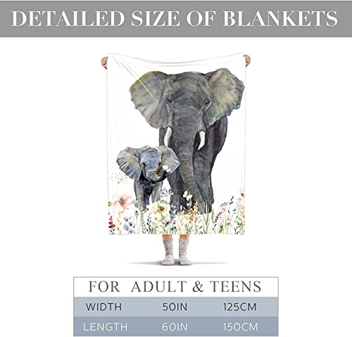 Elephant Blanket, Soft Warm Fuzzy Fleece Plush Blanket 60''x50'', Smooth Cozy Flannel Throw Blanket for Bed/Couch/Office/Camping - color: Style 2, size: 60"x50"